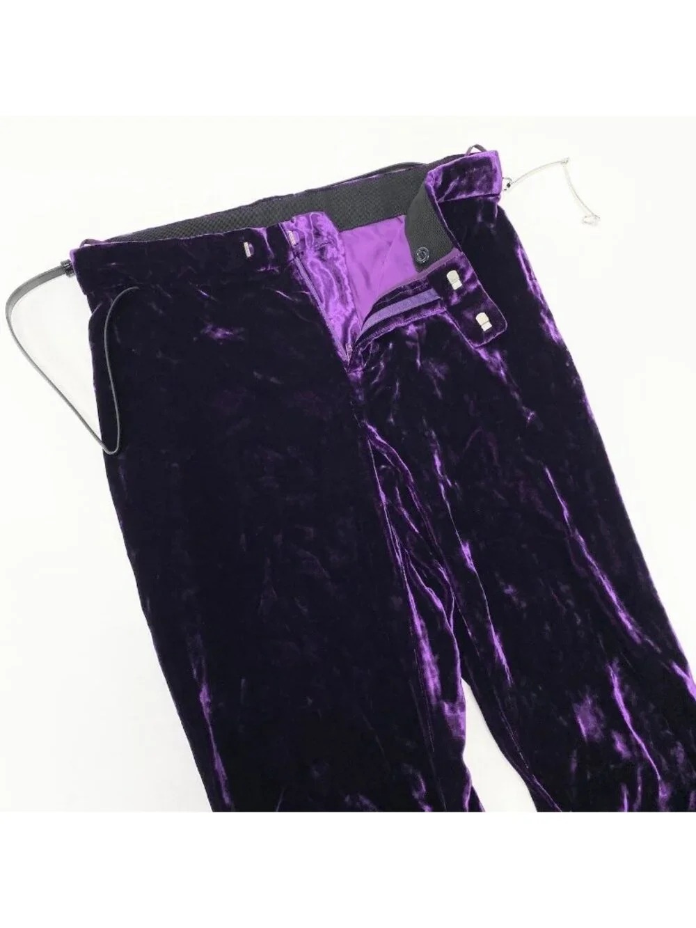 Gucci Horsebit Velour Pants Gathered Design Purple